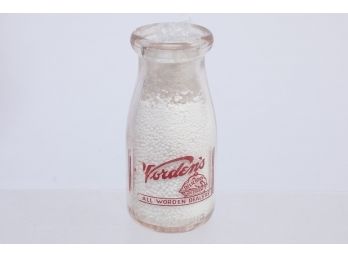 Earrly 1900's Worden's (Waterbury CT) Pinnt Milk Bottle