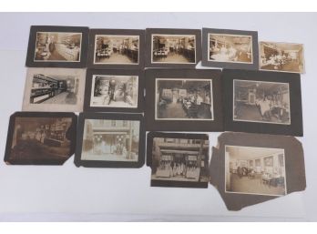 Grouping Of Early Cabinet Card Photographs Od Waterbury Connectic Establishments Interiors