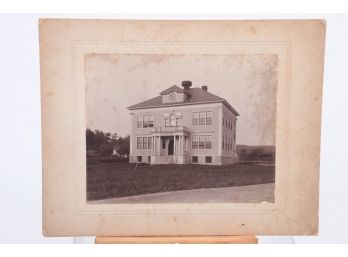 Large Early 1900's Cabinet Card Photograph Waterbury Connecticur Mill Plain School