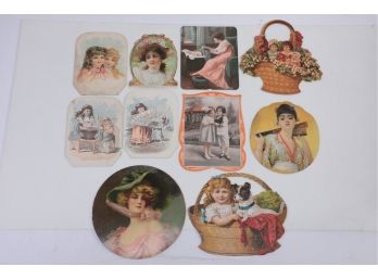 10 Early 1900's Grouping Advertising Cards & Fan Heads