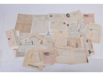 Lot Of Waterbury Connecticut Receipts 1800's To 1900's