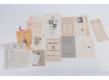 Grouping Of Waterbury Connecticut Fraternal Ephemera