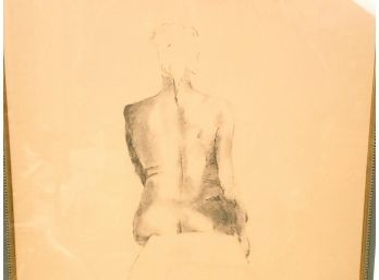 Pamela Snetro CT Artist 'woman Seated' Framed Art Drawing In Beautiful Frame