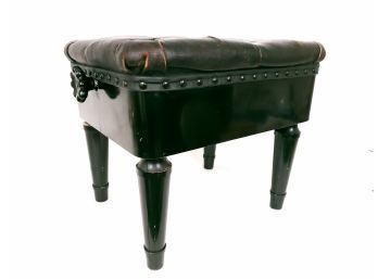 Beautiful Antique Baldwin Piano Company Adjustable Stool With Leather Seat