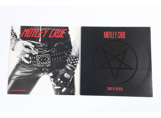 2pc Motley Crue Vinyl Record Lot Shout At The Devil Too Fast For Love