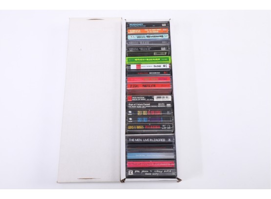 20pc Assorted Artist Cassette Tape Lot White Stripes, Guns N Roses, Iron Maiden, Nirvana, Etc.