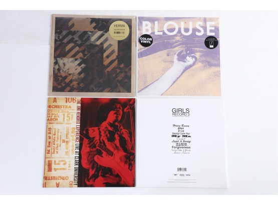 4pc Vinyl Record Lot Verma, Jimi Hendrix, Girls, Blouse