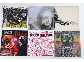 6pc Vinyl Record Lot Overnight Lows Sam Flax Eric Clapton Dave Brubeck Mark Sultan The Hussy