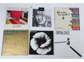 6pc Assorted Vinyl Record Lot Crystal Stilts, Jacuzzi Boys, Dark Party, Etc.