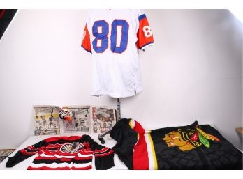 Group Of Sports Jerseys And Related Items