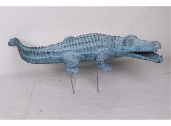 34' Long Metal Alligator Garden Statue
