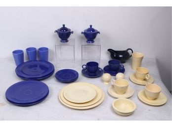 Group Of Blue And Ivory Fiesta Ware