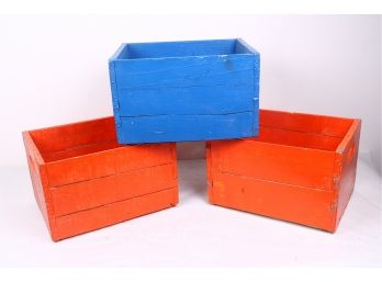3 Vintage Wooden Crates