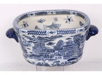 Chinese Blue And White Ceramic Fish Bowl