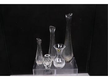 Group Of Art Glass Including Waterford And Orrefors  Vases