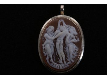 Sterling Silver Designer Ladies Cameo Pin/pendent