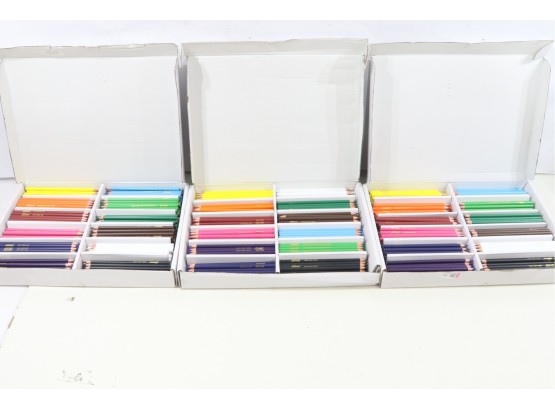 3 Boxes Of Prang Master Pack Assorted Colored Pencils - 3.3 Mm Lead Size