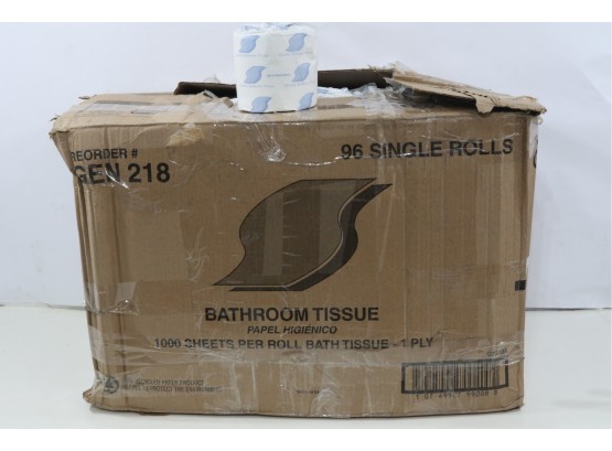 96 Rolls Of GEN Standard 1-Ply Toilet Paper Rolls, 1000 Sheets, White