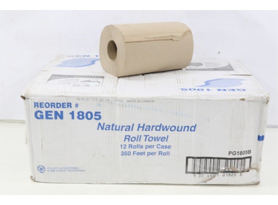 12 Rolls Of GEN 8 In. X 350 Ft. Hardwound Roll Towels - Natural