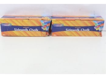 2 Boxes Of  Sidewalk Chalk, Jumbo Stick, 12 Assorted Colors, 52 Pieces/Case