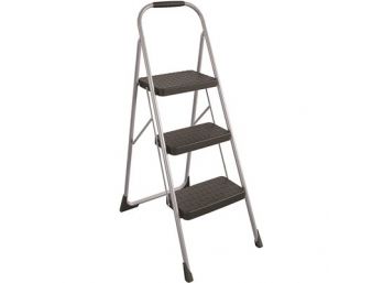 Cosco 3-Step Steel Big Step Stool Ladder With Large Front Feet And Grip With 200 Lbs. Load Capacity