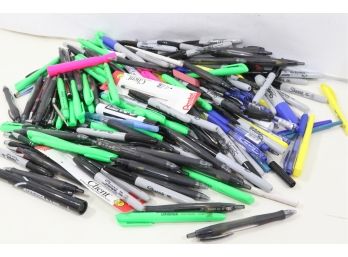 Large Group Of Misc. Pens , Pencil & Sharpies