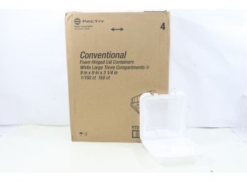 Pactive Foam Hinged Lid Containers, Dual Tab Lock Economy, 9'x'x3 1/4' 150/carton
