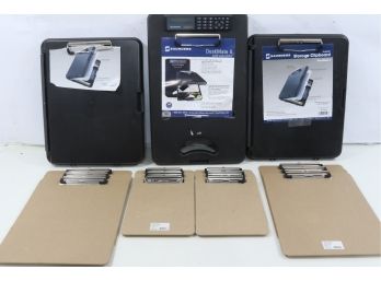 Group Of 15 Clipboards Includes Universal & Sounders Desk Mate With Calculator & Storage Clipboards