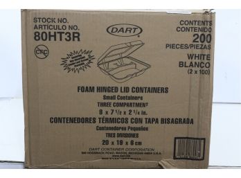 Dart Carryout Food Container, Foam, 3-Comp, White, 200 Containers (2x100)