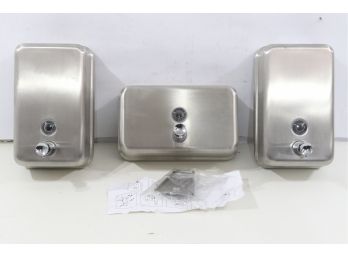 3 Scruddles Soap Dispenser Wall Mount Stainless Steel Hand Soap/ Moisturizer Dispenser
