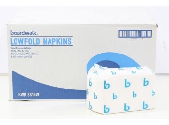 20 Pack Of Boardwalk Low-Fold 1-Ply Dispenser Napkins (8000/Carton) White 400/sheets Per Pack