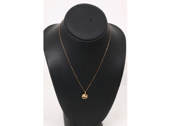 14k Gold Chain With Leo Pendant