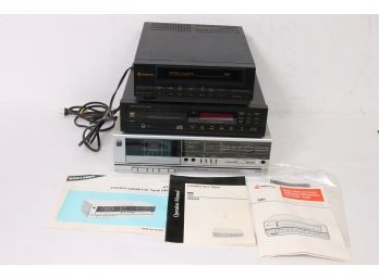 Group Of Vintage Electronics BSR-2020XR CD Player, Samsung VCR Medalist VP2090 & Realistic SCT-43