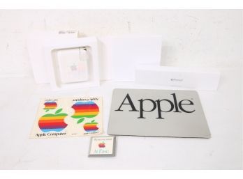 Group Of APPLE Products - Vintage Sticker Sheet, Mouse Pad, NEW Pencil A1603 & NEW AIRPORT Express Model 1264