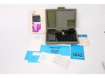 Vintage Hewlett Packard HP-45 Calculator In Original Box, Power Supply, Pouch, Manual 7 Book - MINT