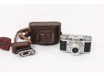 Braun PAXETTE Range Finder Camera With Rare Steinheil 1:2.8 45mm Lens & PRAZISA Rangefinder Shoe