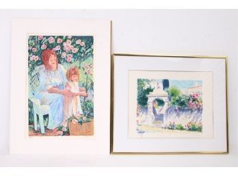 Pair Of C Penny And Irene Borg Lithographs - Artist Pencil Signed And Numbered