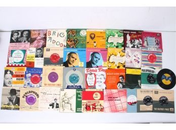 Group Of Vintage Vinyl 45's Records - See Artist & Titles In Close-up Images
