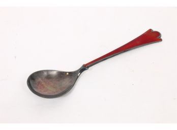 Sterling Silver Vintage Made In Norway Enameled Spoon