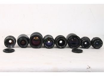 Group Of Vintage Photo Camera Lens From Olympus, Sigma, Vivitar, Minolta