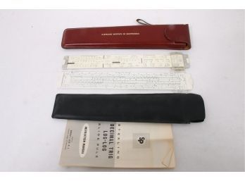 Pair Of Engineering Slide Rule From Sterling And Cleveland Institute Of Electronics