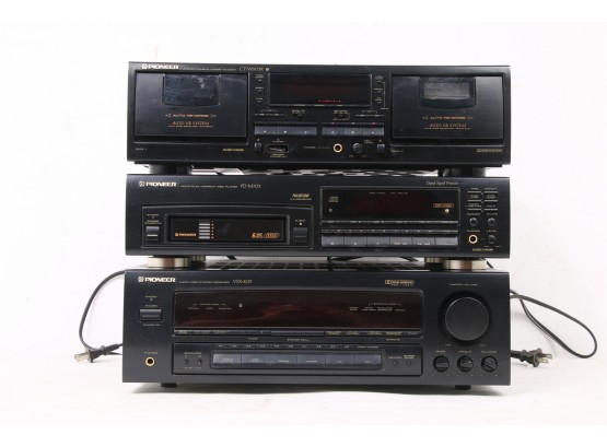 Group Of 3 Pioneer Stereo Units - VSX-403 Receiver, CT-W503R Cassette Deck & PD-M703 CD Player