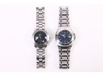 Pair Of Men's Swiss Watches From ESQ Model E5388 And Fossil Model FS-2676