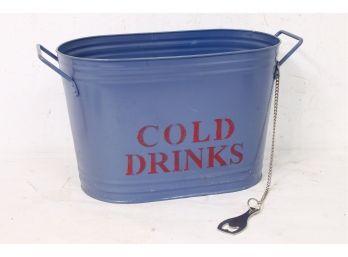 Decorative Cold Drinks Tin Tub With Bottle Opener - Perfect For Picnic