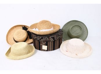 Group Of Women's Straws Beach Hats