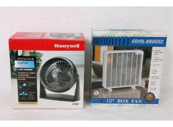 Pair Of Coolbreeze And Honeywell Desk Fans - NEW Old Stock
