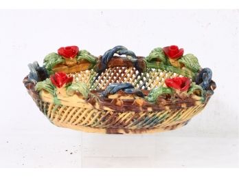 Antique Italian, French ? Or Beleek Ceramic Flower Basket
