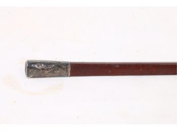Antique Wooden Cane With Sterling Silver Cap