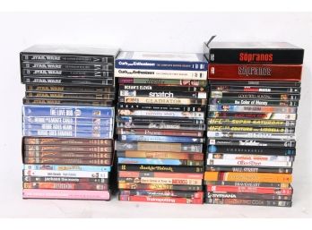 Group Of Movie DVDs Including Sopranos Season I & II, Star Wars And More