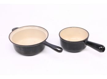Pair Of Le Creuset #18 And #14 Saucepans